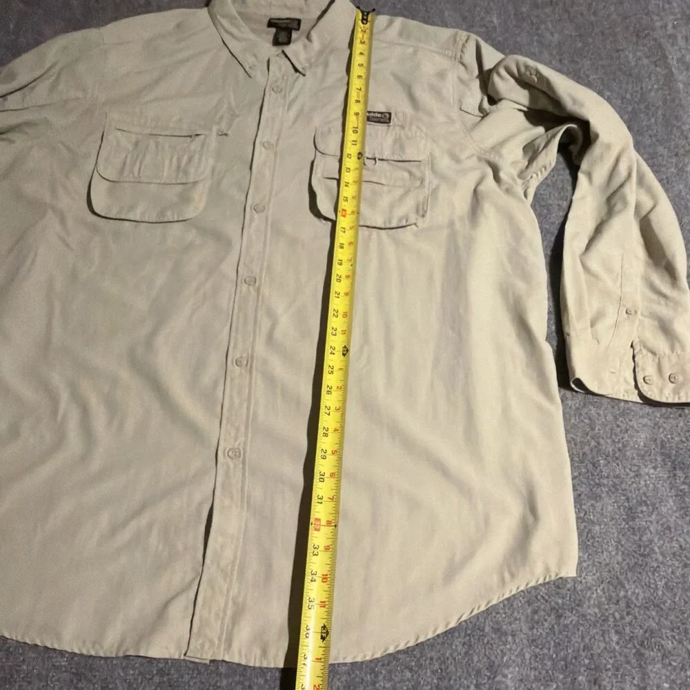 Guide Series Fishing Shirt Mens 3XLT Beige Vented Performance Long Sleeve